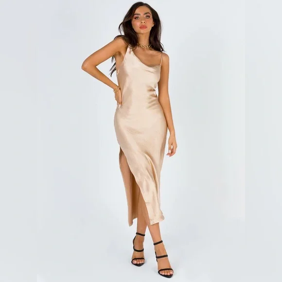 slim fit dress slacks Odyssa Halter Maxi Dress Yellow